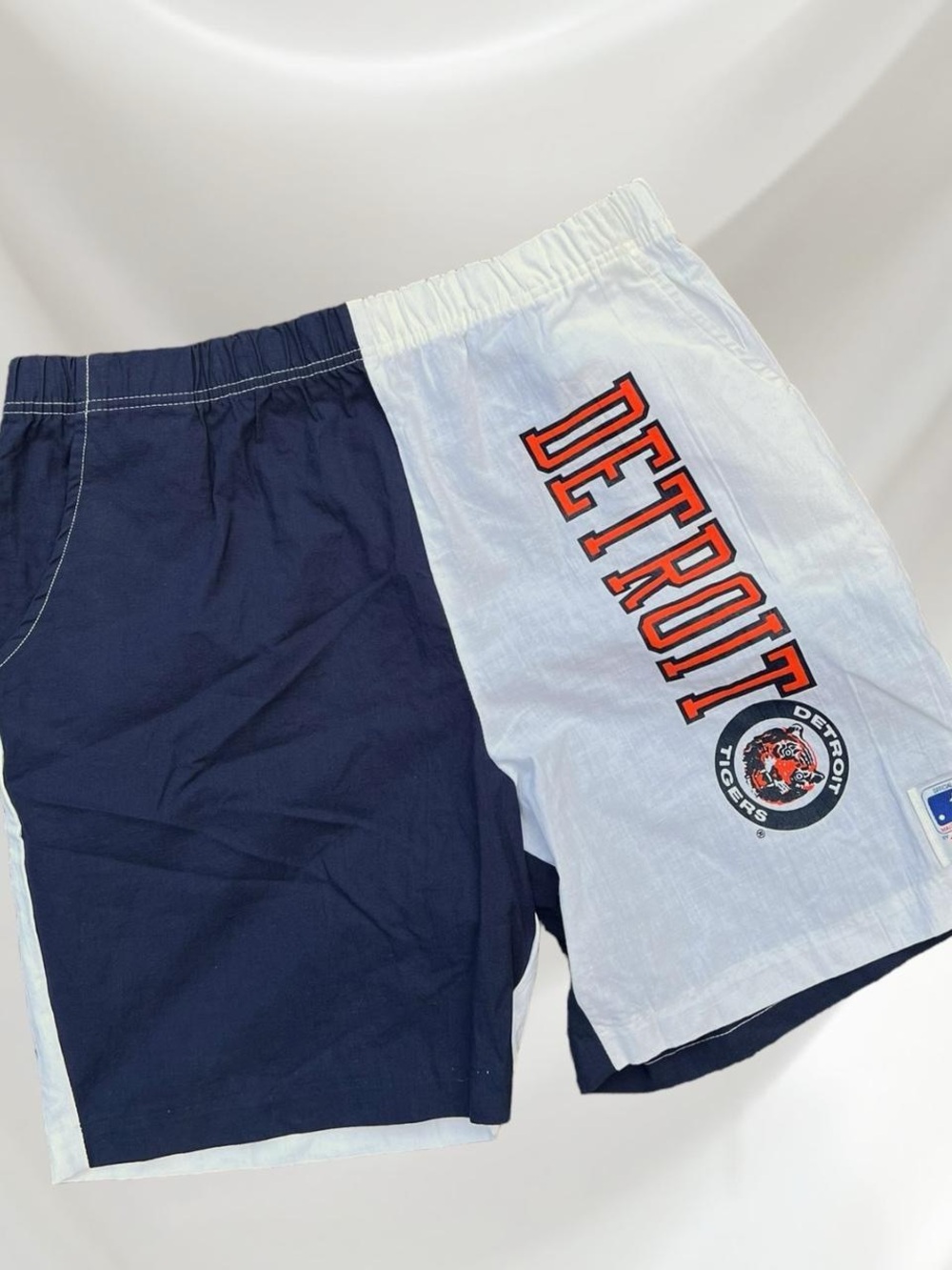 Detroit Two-Tone Navy & White Men's Athletic Shorts
